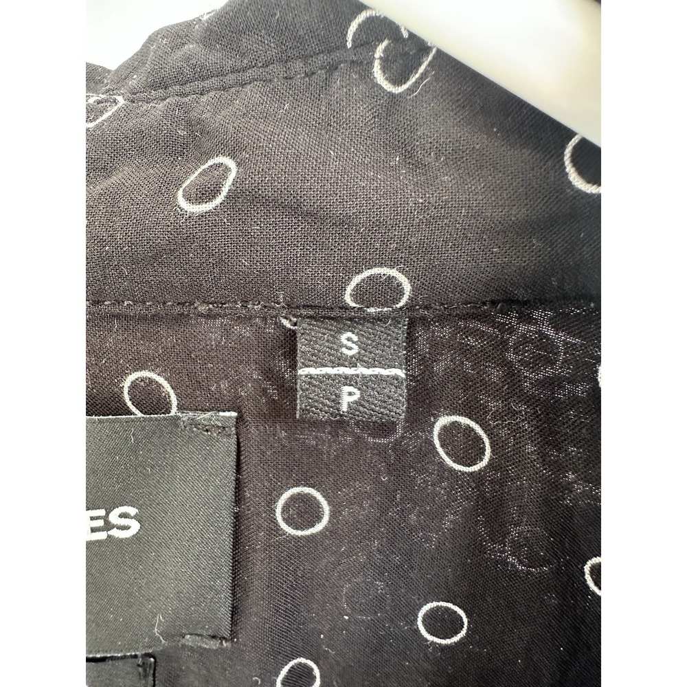 The Kooples Paris Women's Black Relaxed Button-Up Shirt Small‎ Circle Print - Picture 3 of 7